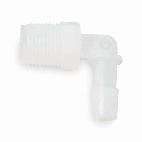 Eldon James Elbow,PVDF,Barbed3/8",MNPT1/4",PK5 L4-6NK