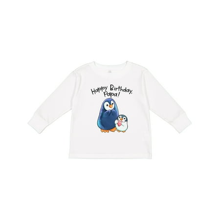 

Inktastic Happy Birthday Papa!- Cute Penguins Gift Toddler Boy or Toddler Girl Long Sleeve T-Shirt