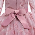 thumbnail image 6 of IBTOM CASTLE Flower Girls Dress Vintage Floral Lace Embroidered 3/4 Sleeves Maxi Dresses Wedding Princess Party Communion Evening Formal Dance Gown 9-10 Years Bean Pink, 6 of 8