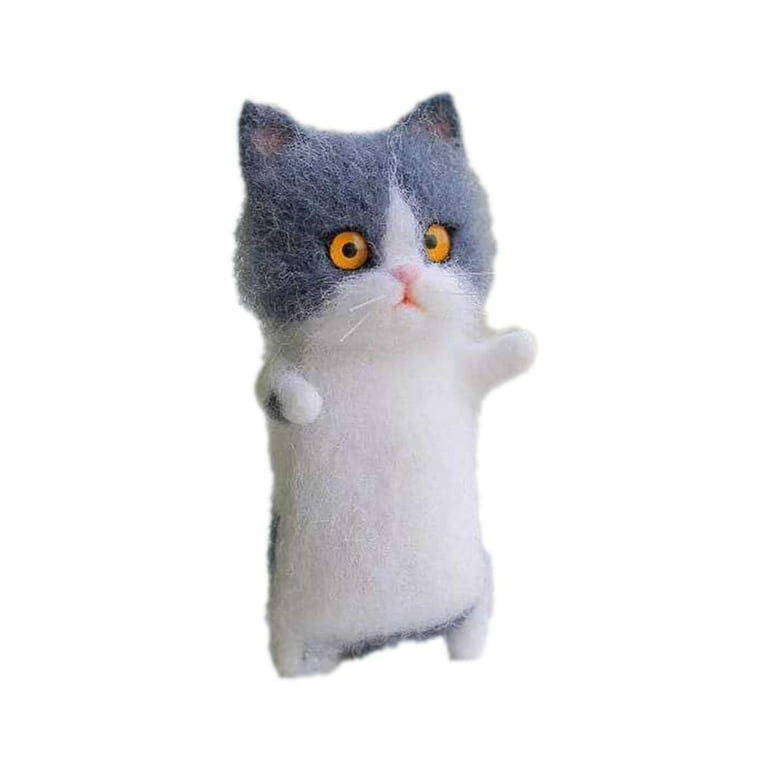 DIY Needle Craft Cats Felting Wool Felt Material Kit Plush for Beginners Set U K I3o3, 01