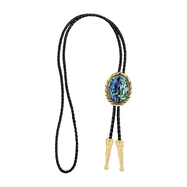 de bolo retro, colgante ovalado, bisutería, de vaquero occidental, cordón de cuero PU para aniversario, novia, hombre, cumpleaños, , Dorado Sunnimix Corbata de vaquero