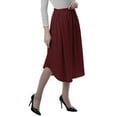 thumbnail image 5 of Moomaya Women Gathered Skirt w/ Pockets Elastic Waist Solid Flowy Summer Skirts, 5 of 6
