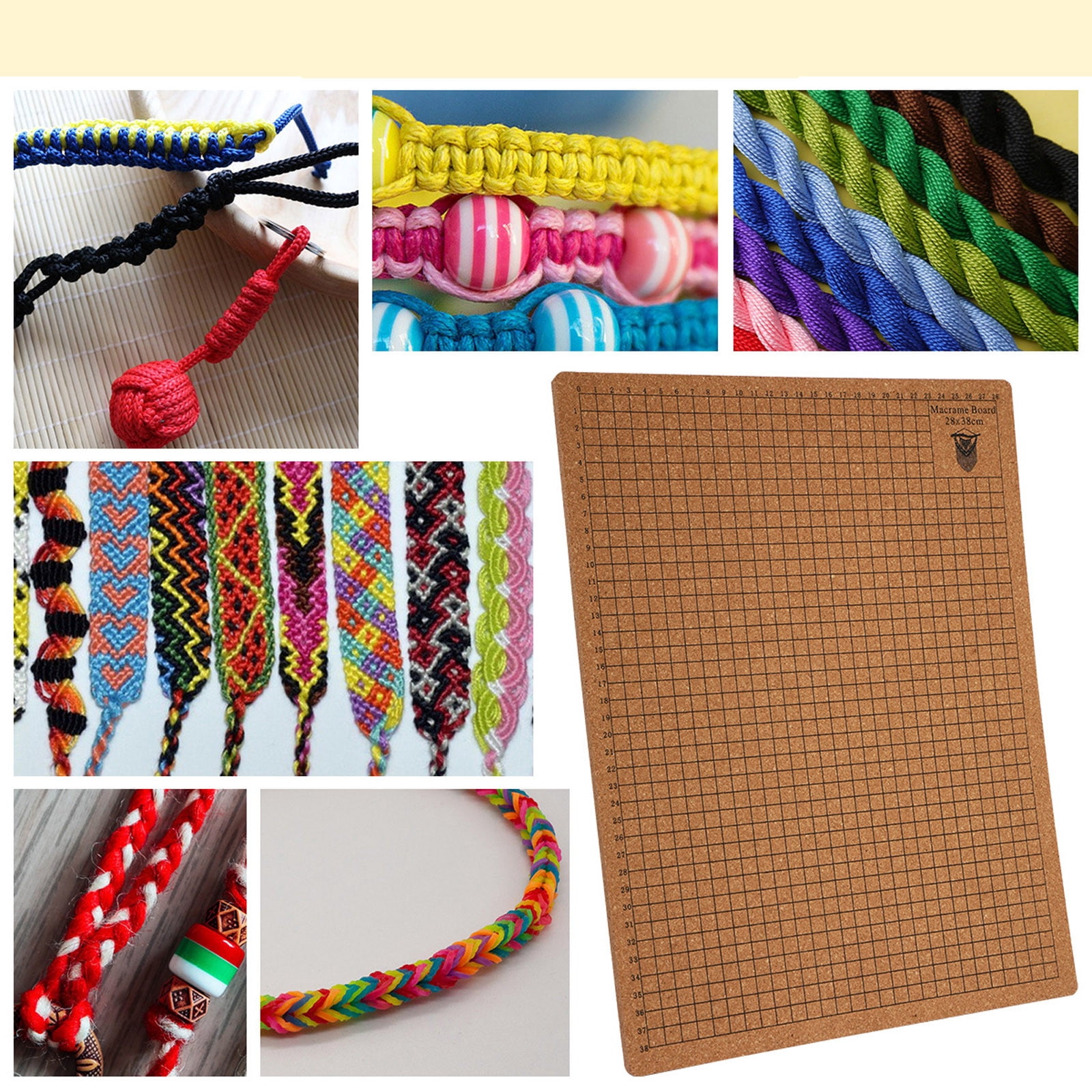 Large Macrame Board Set for Knotting Braiding and Crafting DIY Handmade Bracelets Wigs String Art Projects
