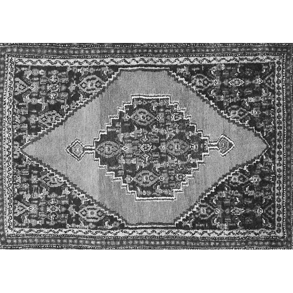 Ahgly Company Indoor Rectangle Medallion Gray Traditional Area Rugs, 2' x 4'