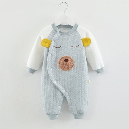 

NIUREDLTD Boys Girls Long Sleeve Cartoon Prints Romper Warm Jumpsuit