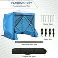 thumbnail image 3 of HOTEEL 6x6 ft Pop Up Gazebo Screen House Tent for Camping with 3 Sidewalls and Mosquito Netting, Waterproof, UV Resistant, Portable Carry Bag, for Outdoor Camping, Lawn and Backyard, Blue, 3 of 11