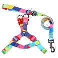 thumbnail image 2 of Flmtop Traction Rope Set Metal Buckle Pet Accessories Polyester Double-sided Printing Harness Traction Rope Set for Walking Multicolor, 2 of 9