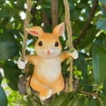 thumbnail image 2 of JoyMoreHome Animal Statue for Garden,Hanging on Tree Branch Rabbit or Pig Swing Statue Outdoor Garden Decoration, Housewarming Gift, Comes with Rope and Hook, 2 of 9