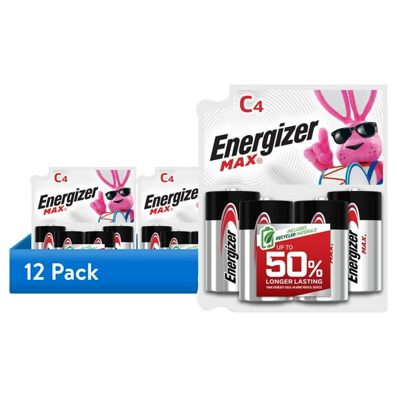 (12 pack) Energizer MAX (4 pack), C Cell Alkaline Batteries