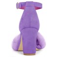 thumbnail image 3 of Sandalias De Tacón Cuadrado Con Correa En El Tobillo Piel Sintética Para Mujer Purple 41, 3 of 6