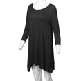 thumbnail image 5 of FashionOutfit Women's Solid Basic Soft Stretch Asymmetrical 3/4 Sleeve Tunic Top, 5 of 5