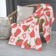 thumbnail image 3 of Cute Strawberry Flower Pink Blanket, Soft Blankets Flannel Bed Throw Cozy Lightweight Plush Gifts for Women Girls Kids Sofa Couch Bedroom Living Rooms Warm All Season, Home Decor, 60"x50", 3 of 6