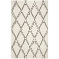 thumbnail image 2 of SAFAVIEH Casablanca Amilia Geometric Diamonds Wool Shag Area Rug, Ivory/Grey, 4' x 6', 2 of 7