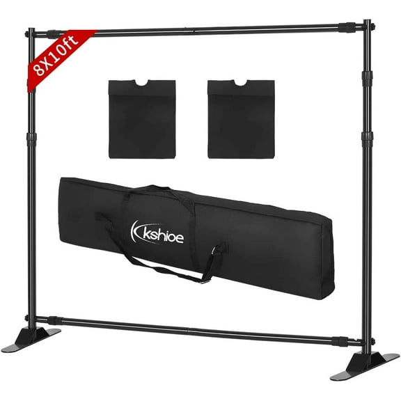 Thicker 10x8 ft Backdrop Banner stand Adjustable, Photography Background stand Step and Repeat Stand Heavy Duty for Trade Show Exhibition