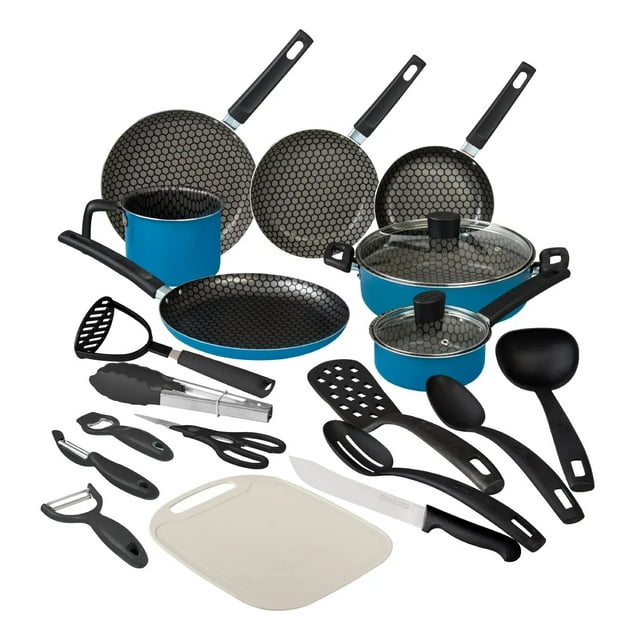 Batería de Cocina Antiadherente Cinsa Aluminio Berlín 21 Piezas Azul con Revestimiento Duradero
