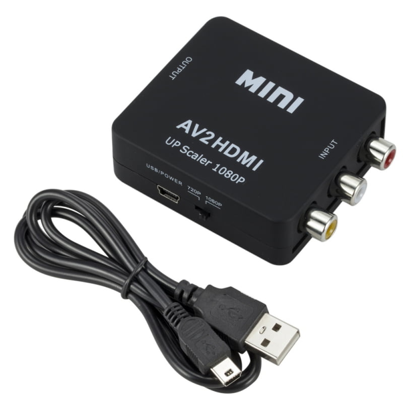 White Mini RCA AV to HDMI Converter Adapter Composite AV2HDMI Converter 1080P 