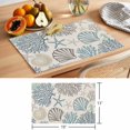 thumbnail image 6 of Ocean Coastal Placemats Set of 4 Retro Coral Starfish Shell Seahorse Place Mats Indoor Wipeable Table Mats Washable Cloth Dining Table Placemats for Kitchen Holiday Party Home Decor 13x19 Inch, 6 of 9