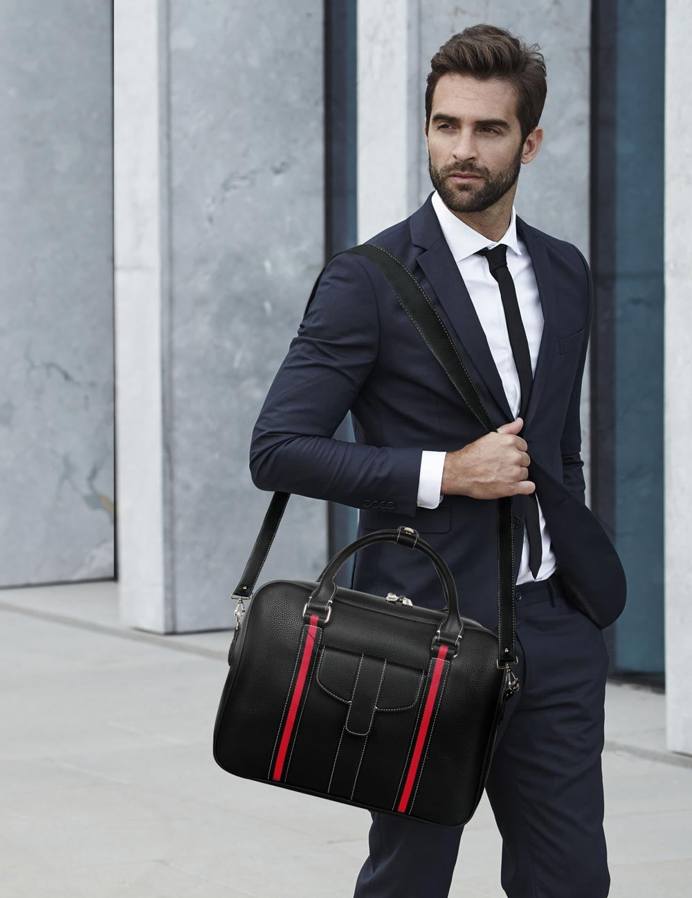 Karla Hanson Men's Professional & Travel Briefcase - Black /Red