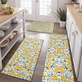 thumbnail image 2 of Yellow Lemon Fruit Leaves Blue Pattern Kitchen Rugs Sets Of 3,Kitchen Runner Rugs Non Skid Washable,Decorative Kitchen Floor Mats for Kitchen,Sink,Laundry,17"x30"+ 17"x47" + 17"x59", 2 of 6