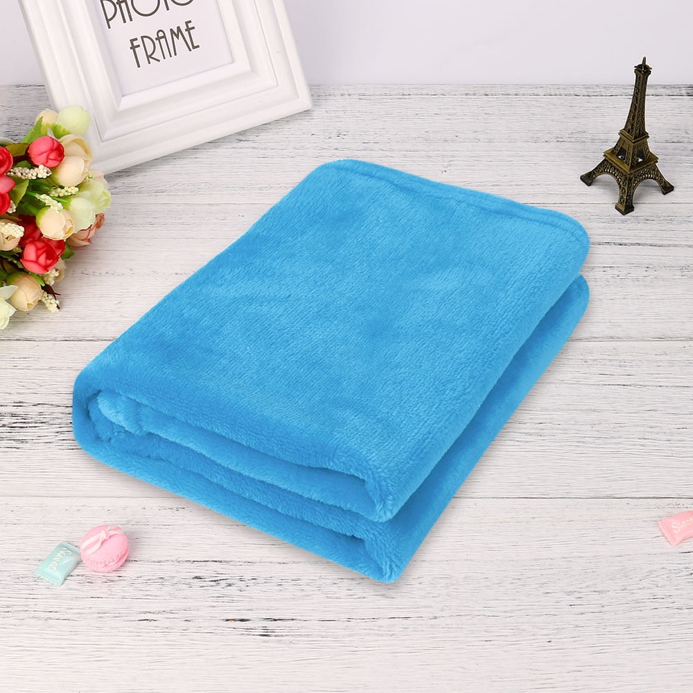 45X65CM Fashion Solid Soft Throw Kids Blanket Warm Coral Plaid Blankets Flannel