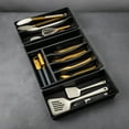 thumbnail image 6 of Thyme & Table Black Gold Speckle Utensil Drawer Organizer, 2 Compartments, 6 of 6