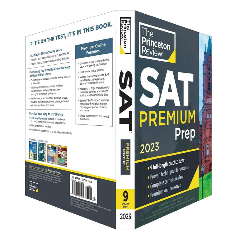 College Test Preparation: Princeton Review SAT Premium Prep, 2023 : 9  Practice Tests + Review & Techniques + Online Tools (Paperback)