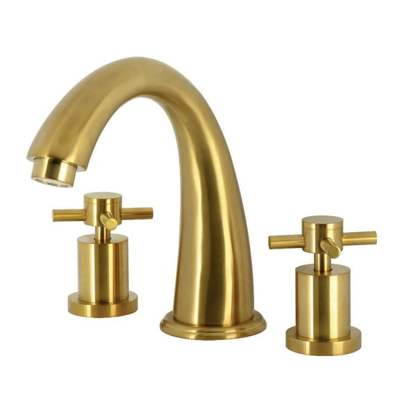 Kingston Brass KS2367DX Concord Two-Handle Deck Mount Roman Tub Faucet, Brushed Brass