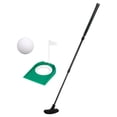 thumbnail image 1 of Putter de Golf con copa y bandera, ayuda para la práctica de Putting de Golf ligera telescópica con pelota de dos vías para jardín de césped Negro, 1 of 8