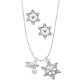 thumbnail image 1 of Delight Jewelry Silvertone Hit Like a Girl with Enamel Volleyball Silver tone Snowflake Charm Necklace and Stud Earrings, 1 of 4