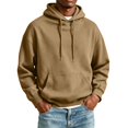 thumbnail image 3 of Nestiefly Hoodie for Men Fleece Long Sleeve Oversize Hooded Sweatshirts Casual Fall Track Pullover with Pocket Camel 2XL, 3 of 9