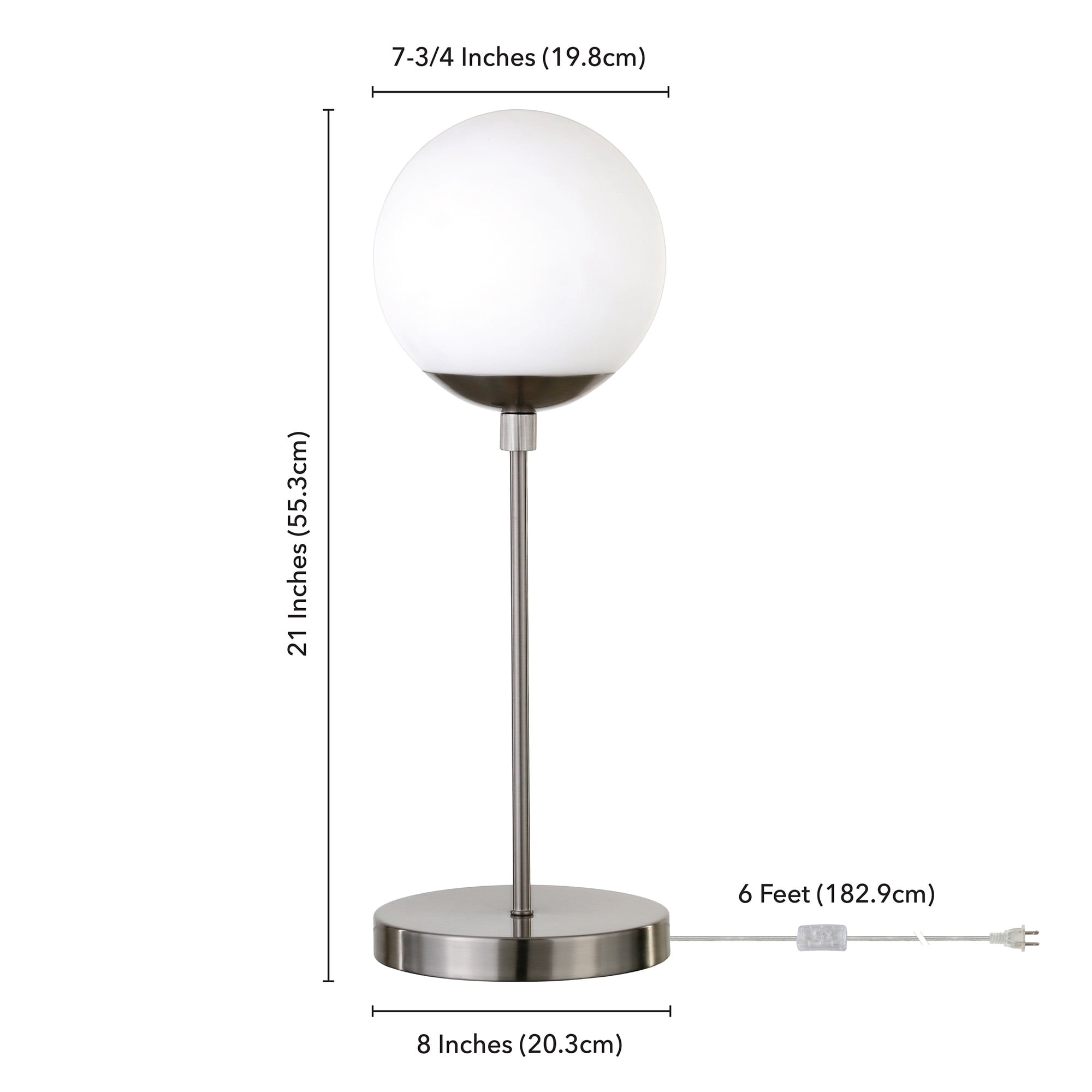 Evelyn&Zoe Contemporary Metal Globe & Stem Table Lamp