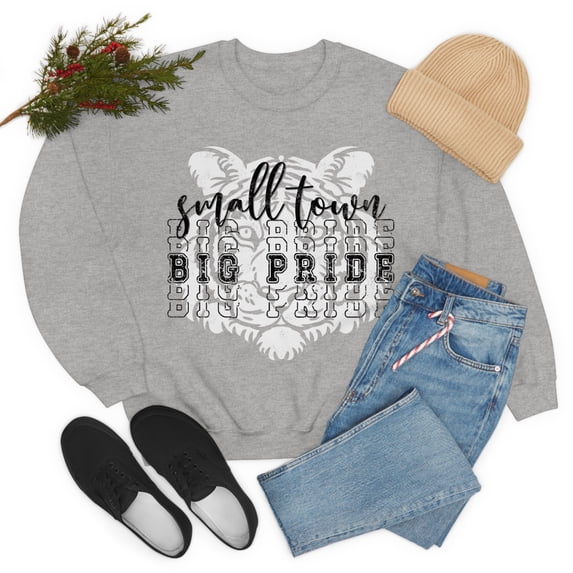 Vintage Tigers Pride Sweatshirt Tiger Mascot School Spirit Mom Shirt Sport Grey 3XL