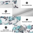 thumbnail image 6 of Outdoor Rug 3x5 ft Turquoise Rose Outdoor Large Area Rug Non Slip Rubber Leaf Floral Vintage Style Front Door Mat RV Rug Camping Carpet Patio Outdoor Rugs for Backyard Balcony Deck Porch Indoor, 6 of 9