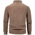 thumbnail image 5 of LMOIPLI Men's Polar Fleece Jacket Full Zip Long Sleeve Solid Color Jackets Fall Winter Casual Warm Stand Collar Coat Pockets for Hiking Outdoor Brown S, 5 of 9