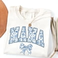 thumbnail image 2 of Mama Blue Ribbon T-Shirt – Cute Bow Chinoiserie Graphic Tee, Girly Aesthetic Mother’s Day Gift for Mom, 2 of 7