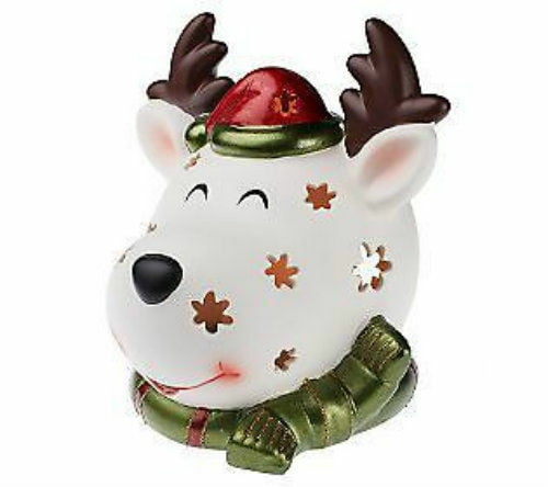 QVC 15" Porcelain Christmas Tree Luminary with Flameless LED Candle and Timer