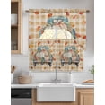 thumbnail image 2 of Fall Pumpkins Truck Kitchen Curtain and Valance Set 3 Pieces,Rod Pocket Short Tier Curtains 36 Inch Length,Orange Plaid Thanksgiving Rustic Swag Topper Small Window Treatment for Cafe Bathroom, 2 of 6