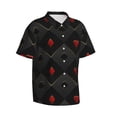 thumbnail image 2 of Easygdp Red Poker Men's Hawaiian Shirts Print Lapel Short Sleeve for Beach, vacation, party, casual occasions - Small, 2 of 9