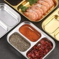 thumbnail image 3 of Miangastore Plateau de Service pour Aliments en Acier Inoxydable Assiette de Souper à Deux Compartiments, 3 of 8