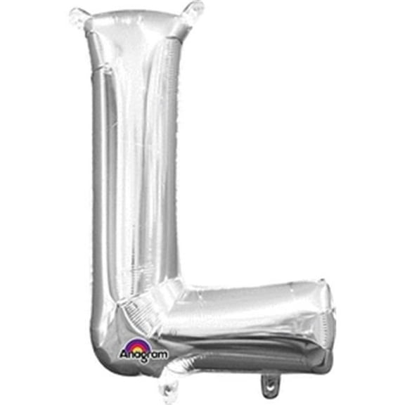 Anagram 78481 16 in. Letter L Silver Supershape Foil Balloon