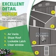 thumbnail image 5 of Garden Storage Shed, 10x12FT Outdoor Storage Shed Large Metal Garden Shed with Double Door Two Window Waterproof Tool Shed for Backyard Patio Lawn Poolside ,Grey, Gray Outdoor Storage Shed, 5 of 21