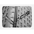 thumbnail image 1 of New York Bath Mat, Street Signs of intersection of Wall Street and Broadway Finance Destinations, Non-Slip Plush Mat Bathroom Kitchen Laundry Room Decor, 29.5 X 17.5 Inches, Black and White, Ambesonne, 1 of 2