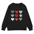 thumbnail image 5 of UACY Valentine Sweatshirts for Girls, Heart Print Oversized Sweatshirt Long Sleeve Tops Crewneck Preppy Pullover (Black, 9-10 Years), 5 of 7