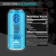 thumbnail image 2 of Gorilla Mind Energy Drink, Blue Raspberry, 16 fl oz Cans, Zero Sugar, Nootropic Performance Beverage, 12 Pack, 2 of 6