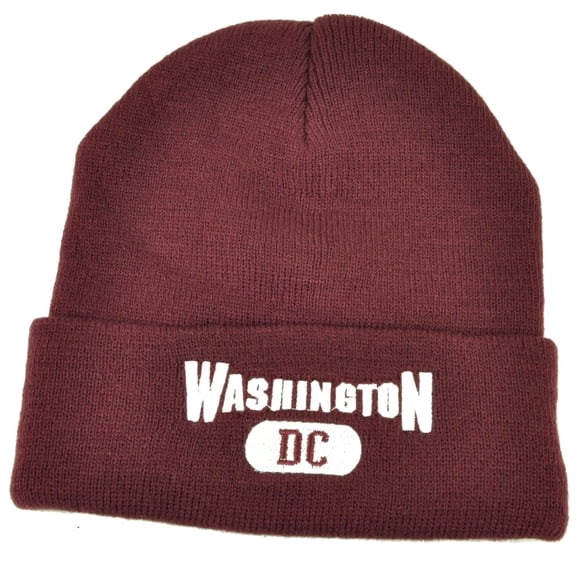 Washington DC Virginia Cuffed Burgundy USA Capital Knit Beanie City Kirk Wood