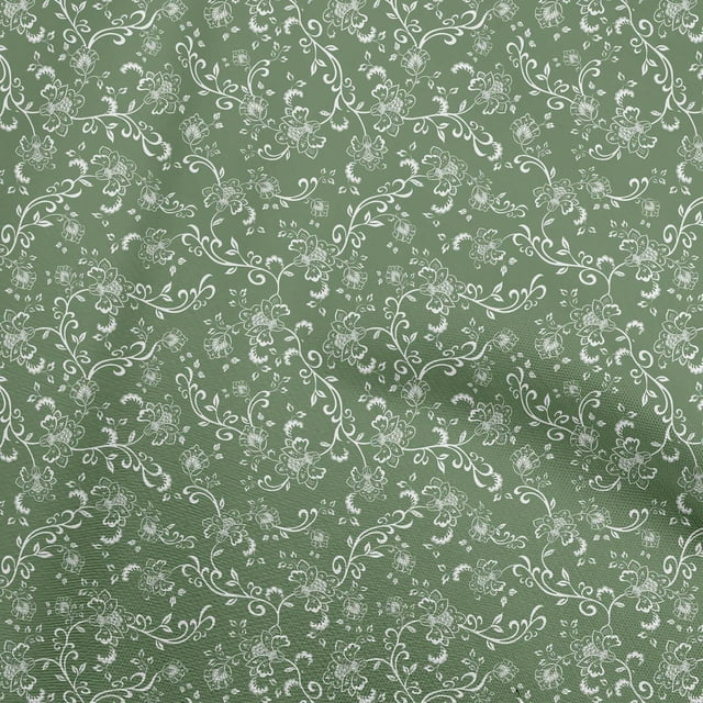 oneOone Polyester Spandex Sea Green Fabric Asian Block Craft Projects Decor Fabric Printed By The Yard 56 Inch Wide