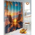 thumbnail image 5 of Fall Sunset Shower Curtain Set ，Waterproof Fabric Shower Curtains Rocking Chair Vacation Beach Shower Curtains for Bathroom,Bathroom Decor 72"x72", 5 of 7