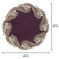 thumbnail image 3 of Gold Lace Plum Doilies Set of 4 - Round Placemats European Embroidery for Fall Autumn Thanksgiving Season Dining Table Home Decor Wedding - 15 inches - The Anyce Collection, 3 of 7