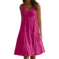 thumbnail image 2 of Guardurnaity Vestido Mujer Cuello Correa Vestido Niña Sin Mangas Playa Cuello Ropa Vestidos Rosa roja 3XL, 2 of 5