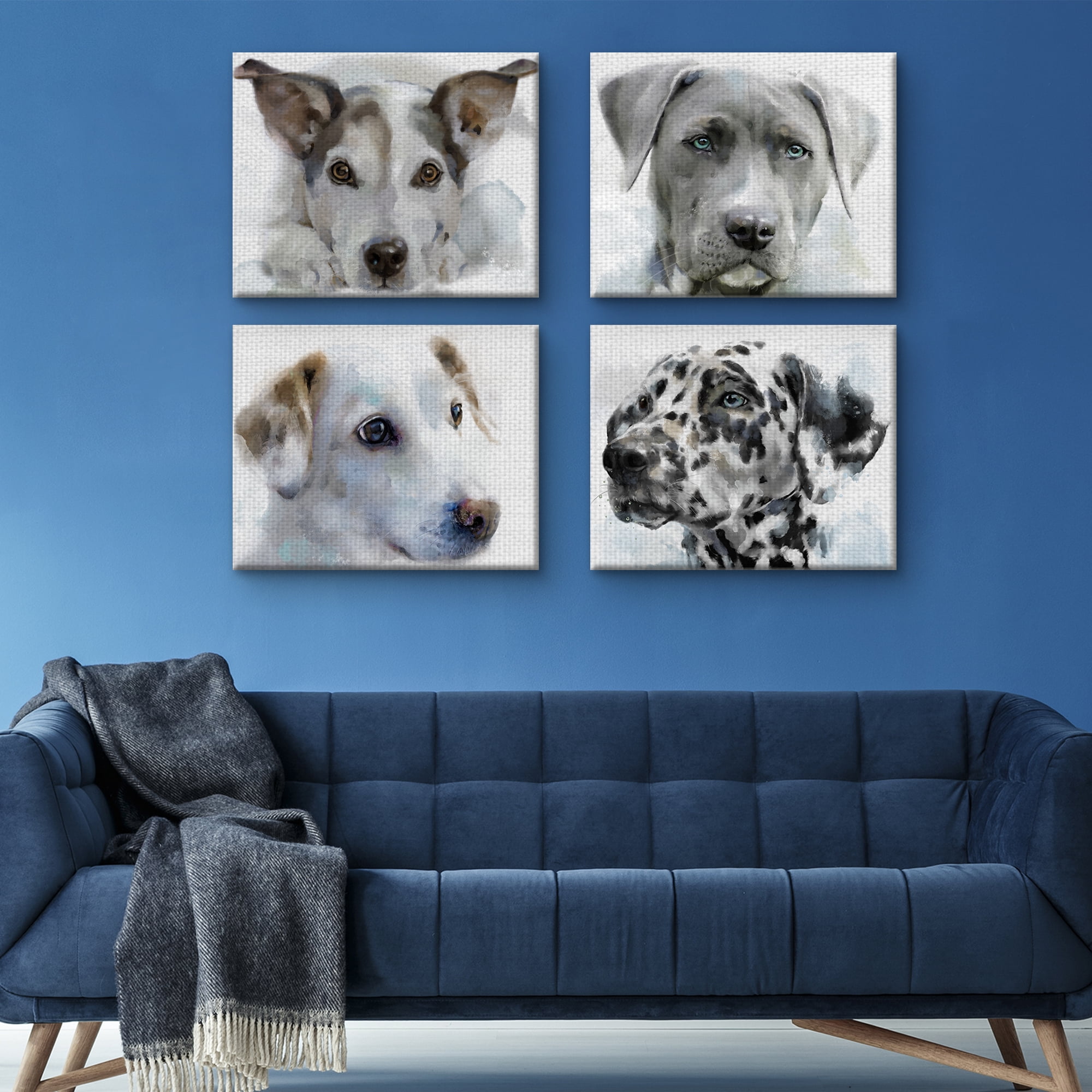 Masterpiece Art Gallery Gallery Hound Dogs I- IV by Studio Arts Canvas Art Print Set of 4 (16" x 20")